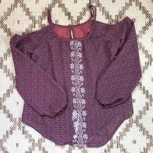 Boho cold shoulder top